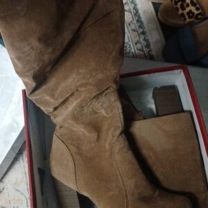 Breckelles Tan Over the Knee Boots